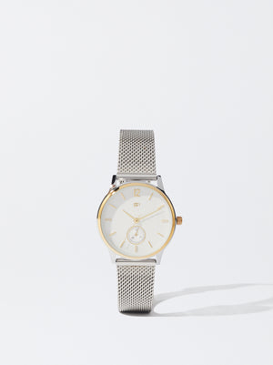 Watch With Stainless Steel Mesh Strap