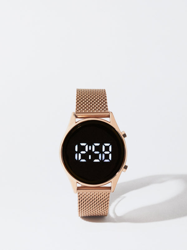 Digital Watch With Interchangeable Straps