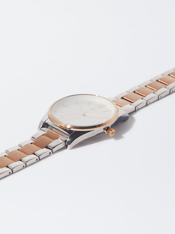 Watch With Two-Toned Steel Strap