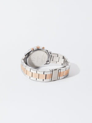 Watch With Two-Toned Steel Strap