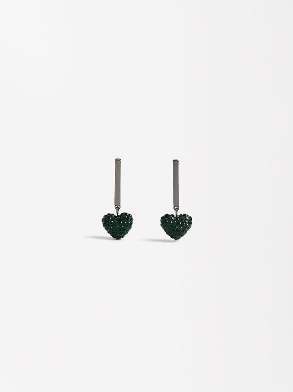 Long Heart Earrings