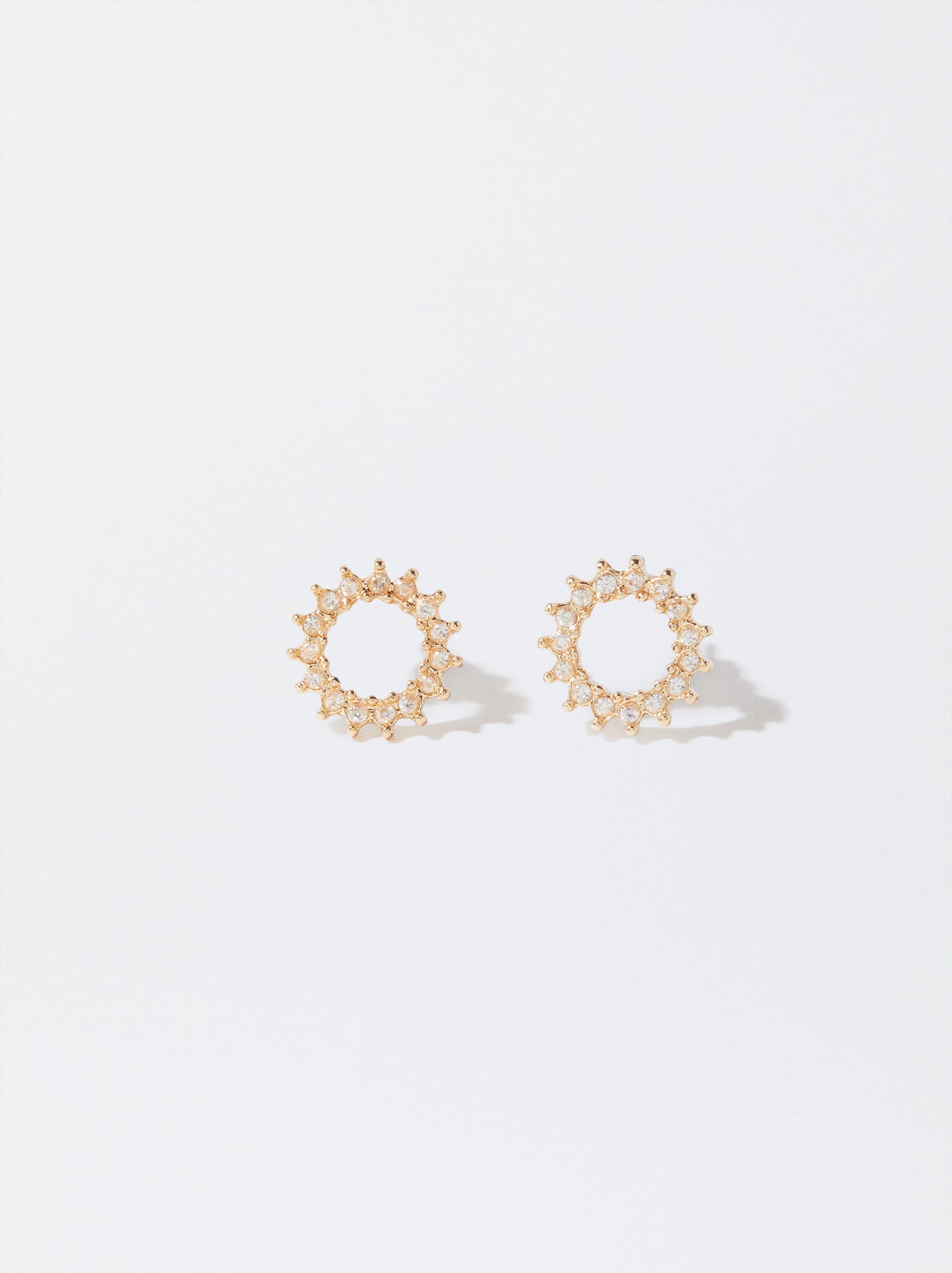 Golden Earrings With Zirconia