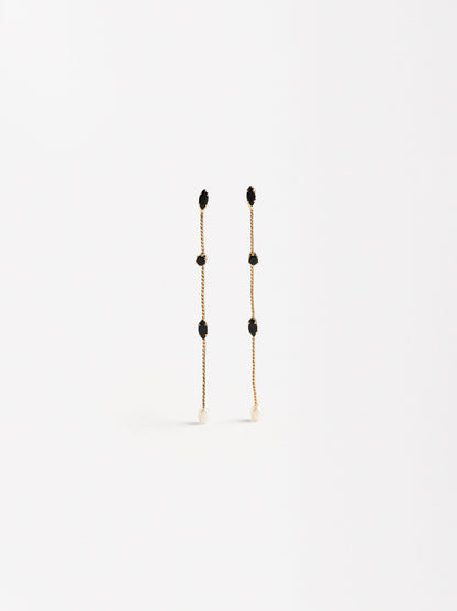 Earrings With Pearls And Crystals