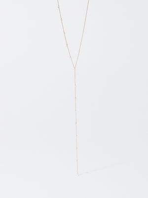 Golden Necklace With Zirconia