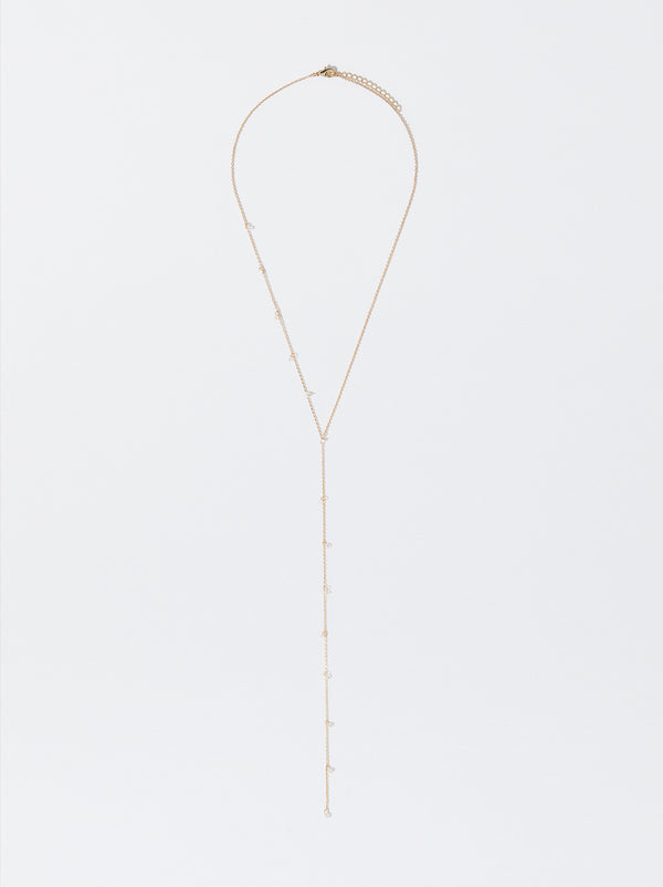 Golden Necklace With Zirconia