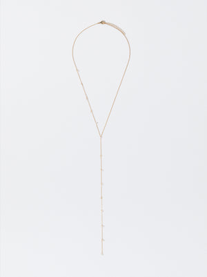 Golden Necklace With Zirconia