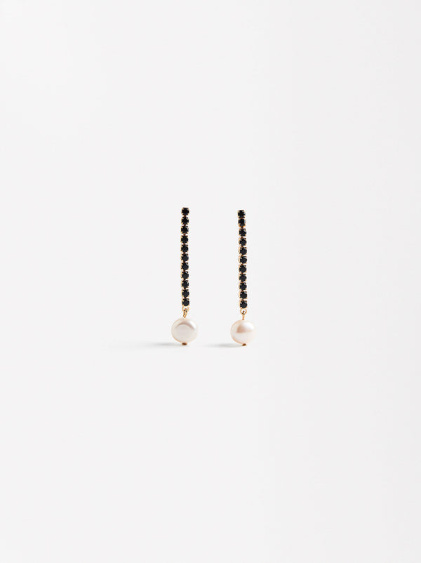 Earrings With Pearls And Zirconia