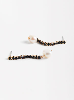 Earrings With Pearls And Zirconia