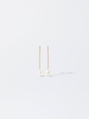 Earrings With Pearls And Zirconia