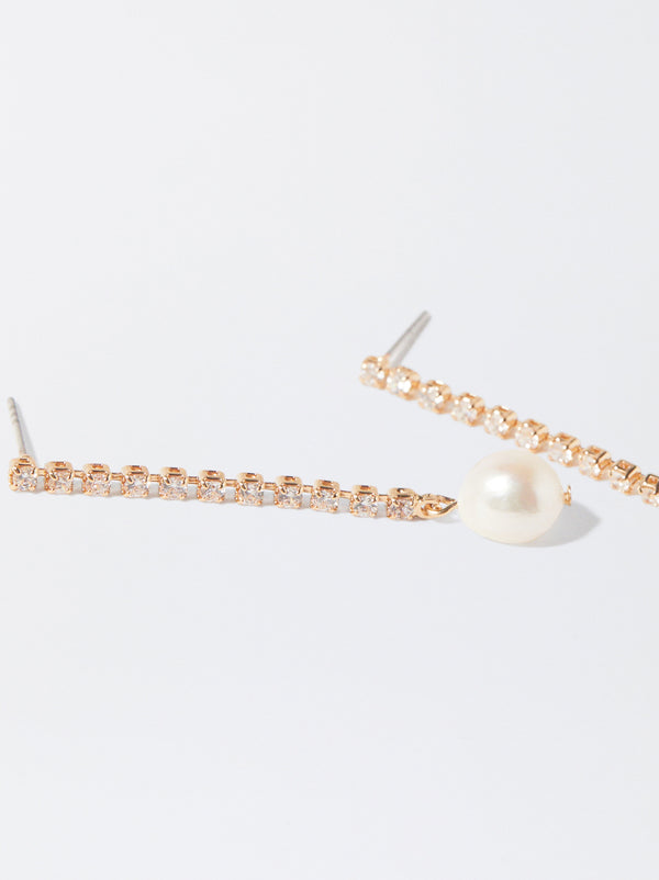 Earrings With Pearls And Zirconia