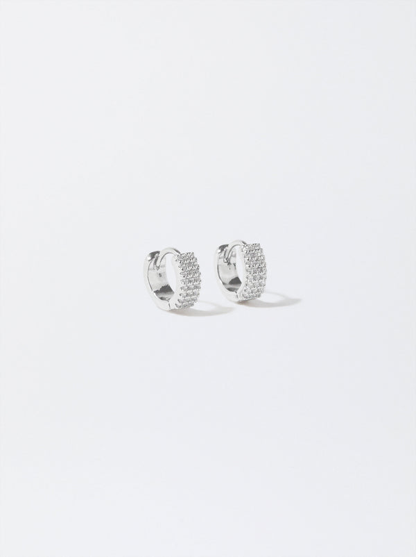 Hoop Earrings With Zirconia