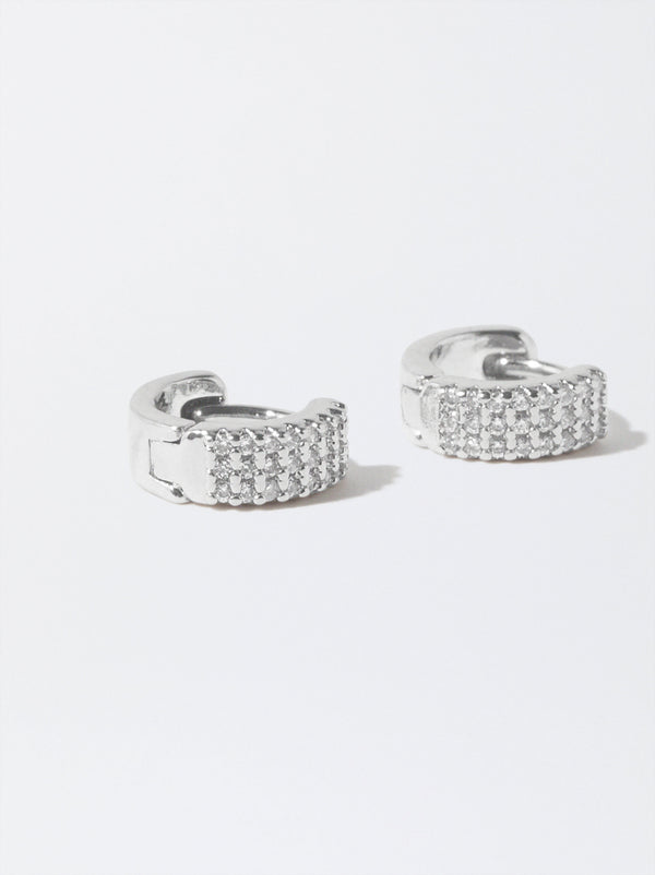 Hoop Earrings With Zirconia