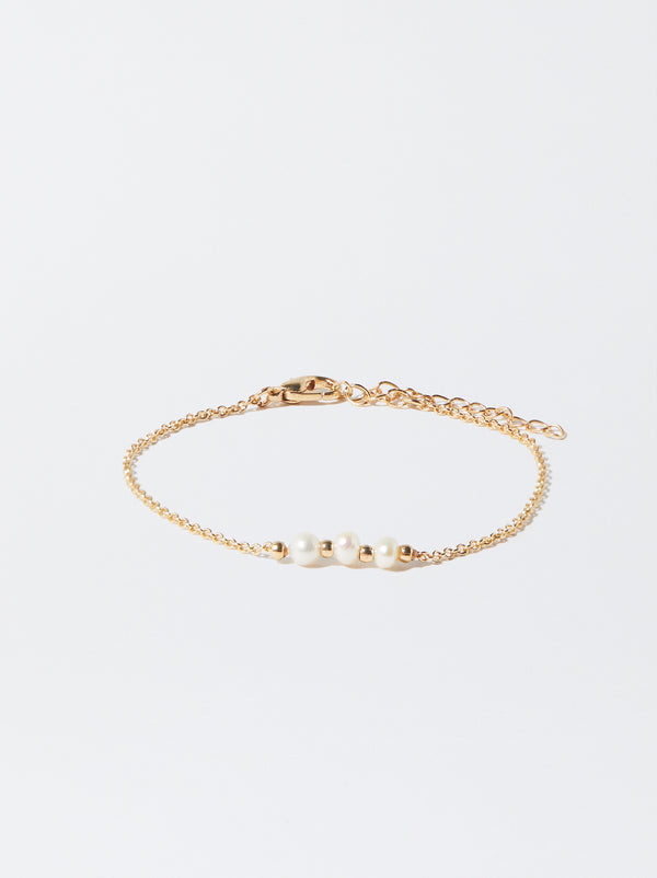 Golden Bracelet With Pearls