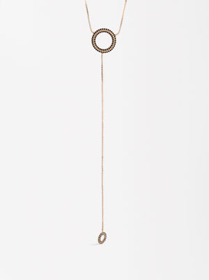 Golden Necklace With Zirconia