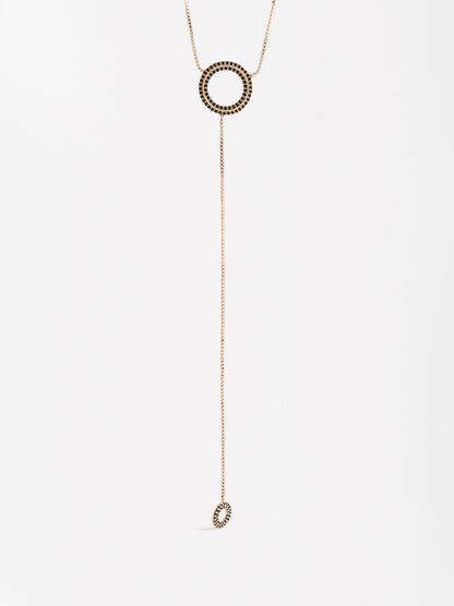 Golden Necklace With Zirconia