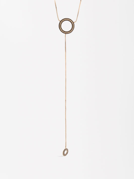 Golden Necklace With Zirconia