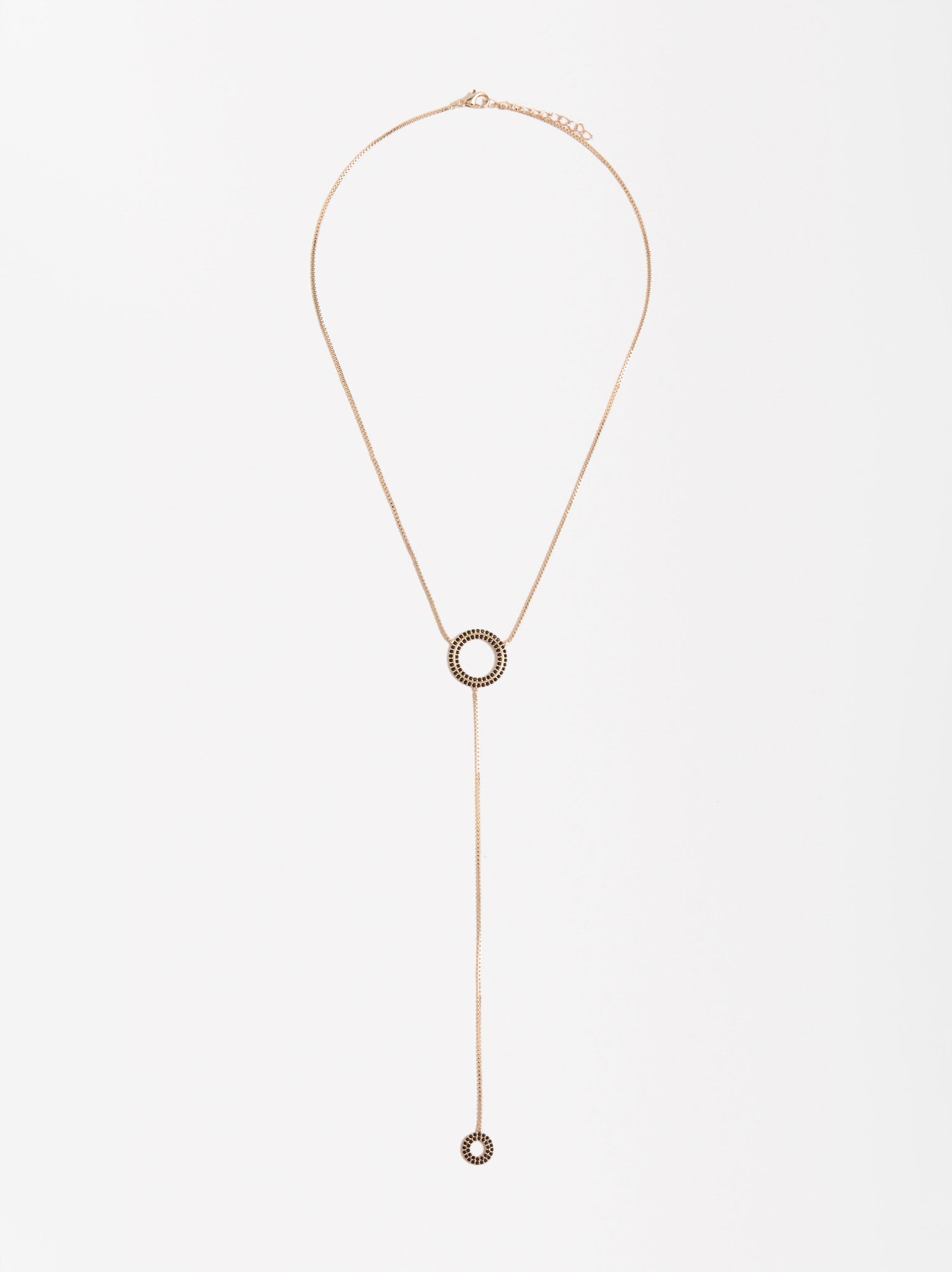 Golden Necklace With Zirconia