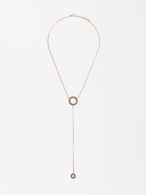 Golden Necklace With Zirconia