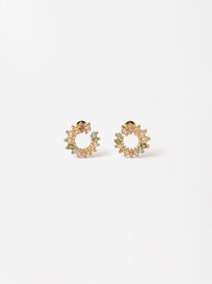 Earrings With Multicolor Zirconia