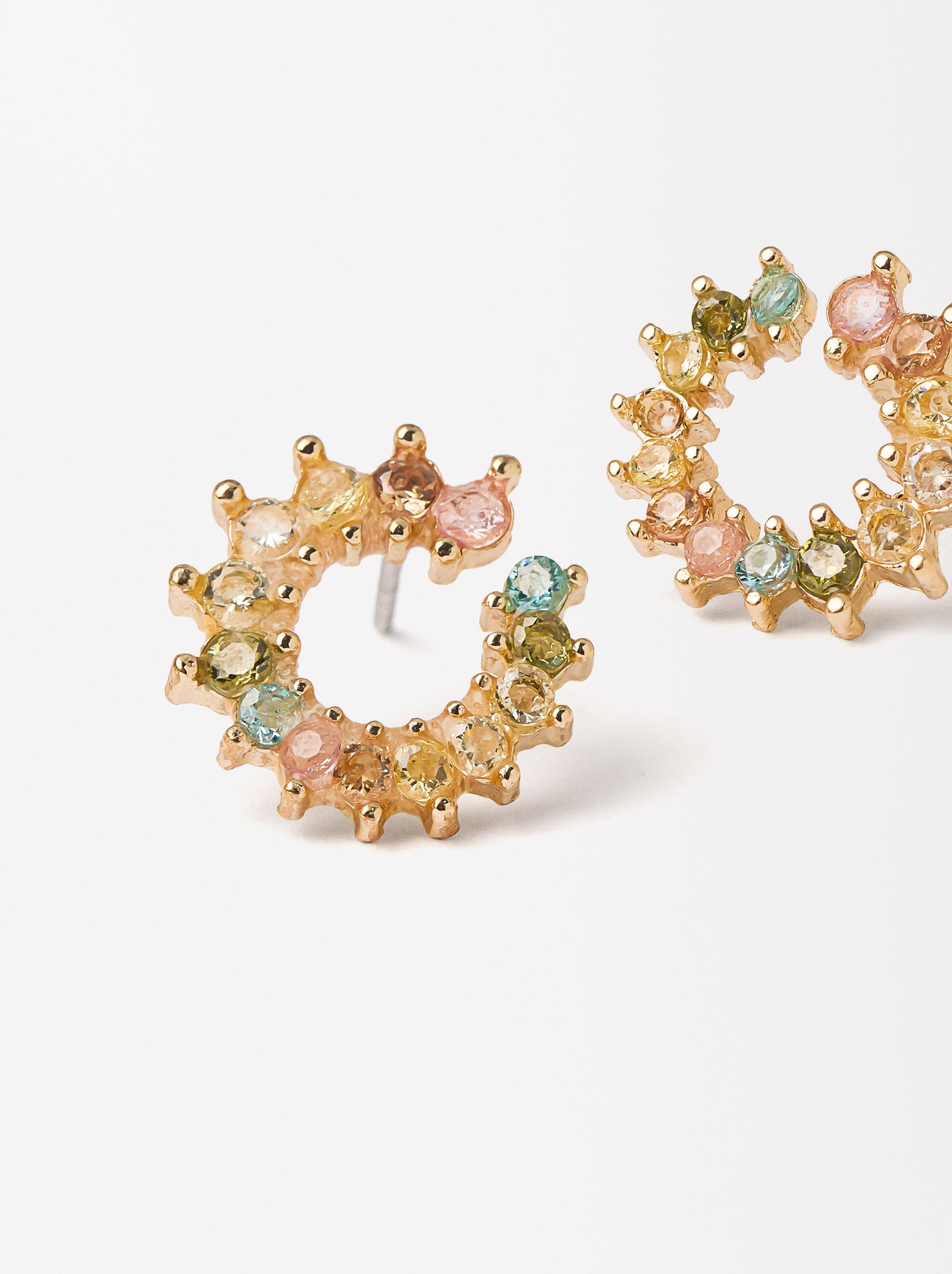 Earrings With Multicolor Zirconia