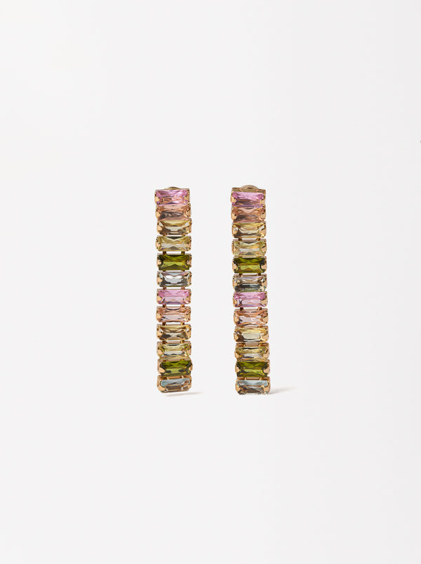 Earrings With Multicolor Zirconia