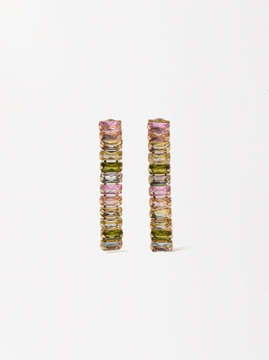 Earrings With Multicolor Zirconia