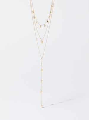 Gold-Toned Necklace With Medallions