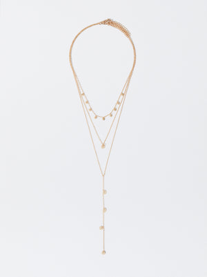 Gold-Toned Necklace With Medallions
