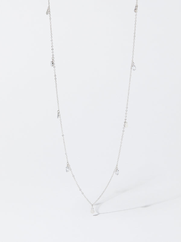 Silver Necklace With Zirconia