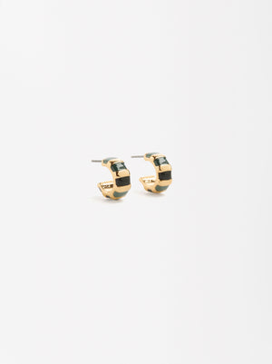 Enameled Hoops Earrings