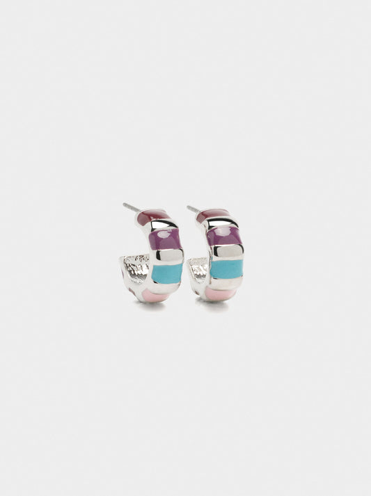 Enamel Hoops Earrings