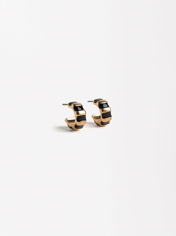 Enamel Hoops Earrings