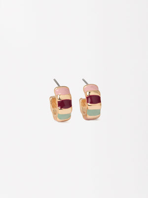 Enamel Hoop Earrings