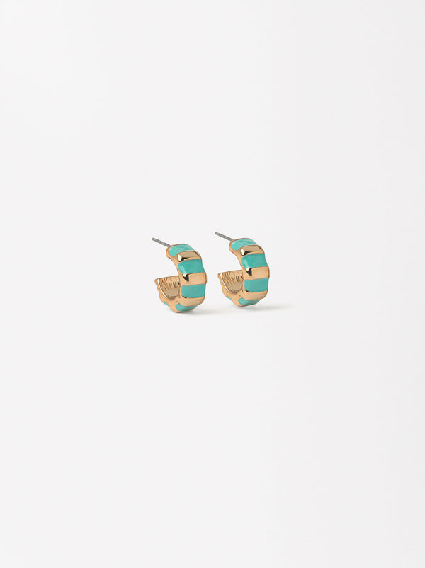 Enamel Hoop Earrings