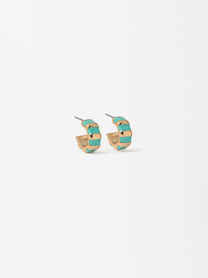 Enamel Hoop Earrings