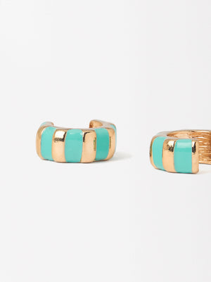 Enamel Hoop Earrings