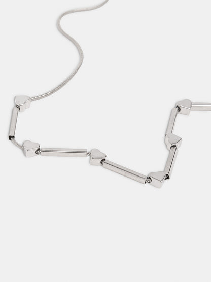 Necklace With Bars And Hearts