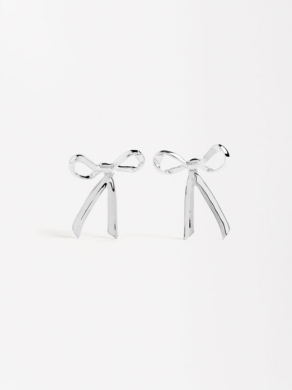 Silver Bow Earrings