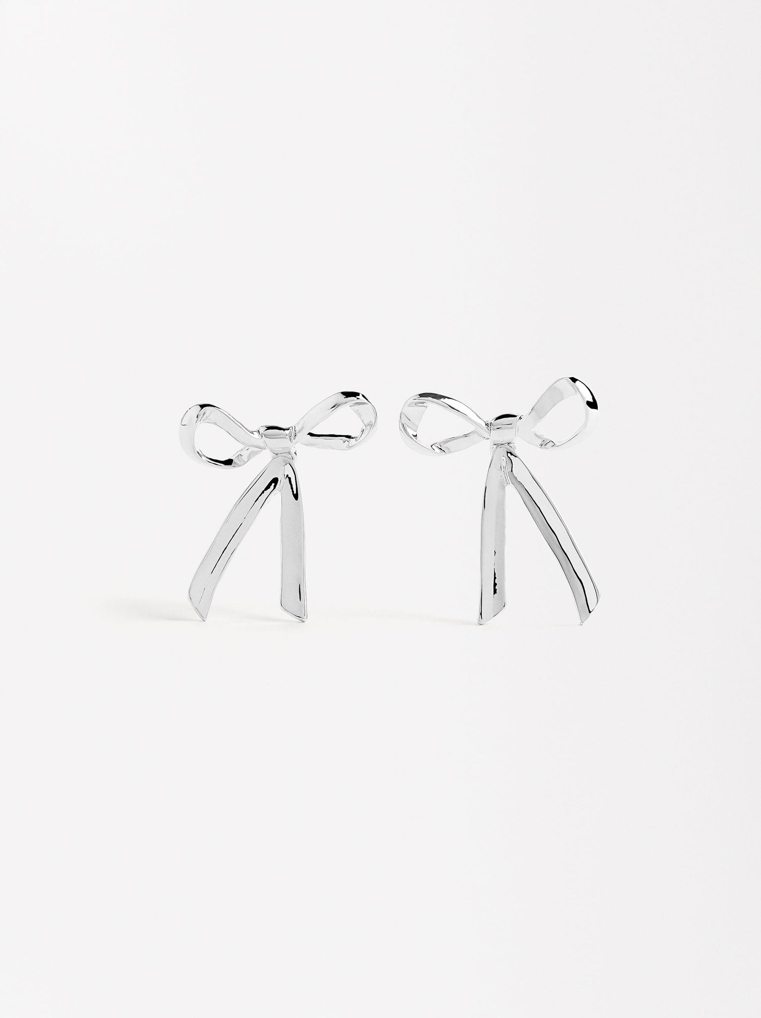 Silver Bow Earrings