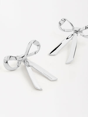 Silver Bow Earrings