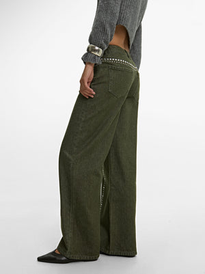 Cotton Pants With Studs