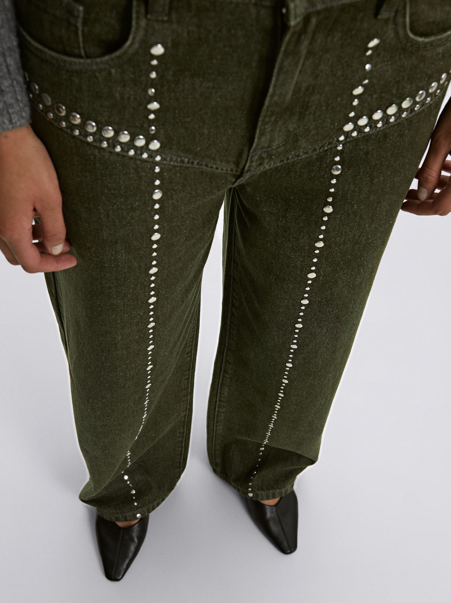 Cotton Pants With Studs