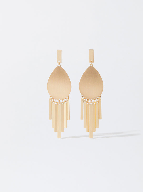 Gold Earrings With Matte Effect