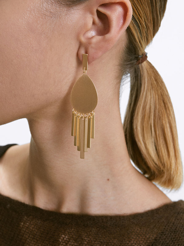 Gold Earrings With Matte Effect