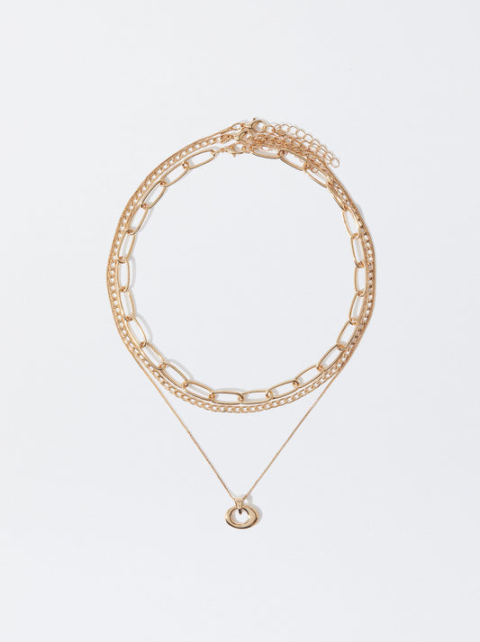 Set Of Golden Necklaces