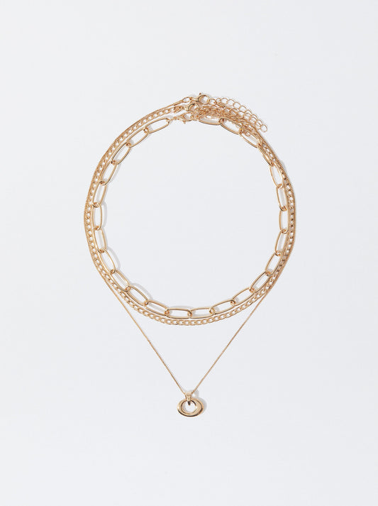 Set Of Golden Necklaces