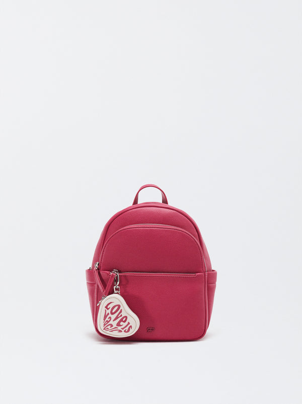 Backpack With Heart Pendant