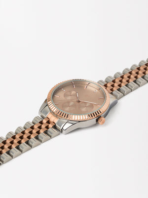 Watch With Two-Toned Steel Strap