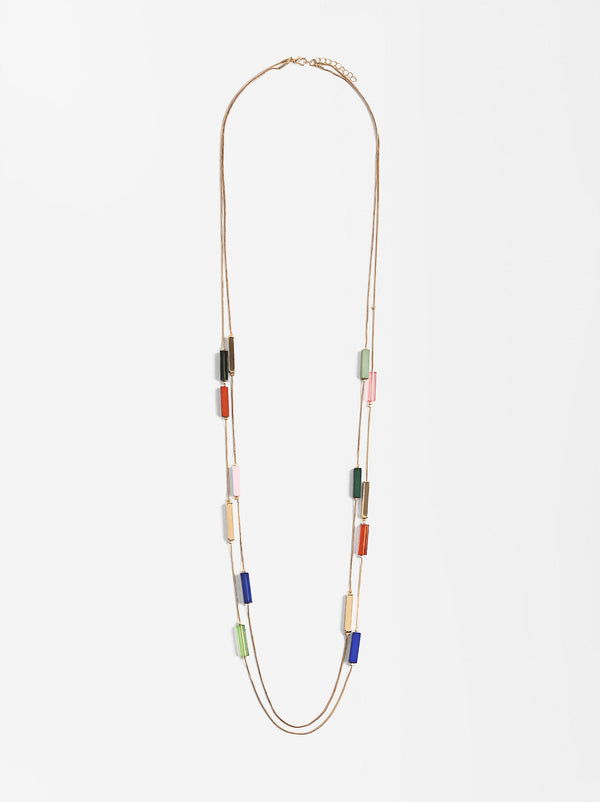 Double Long Multicolored Necklace