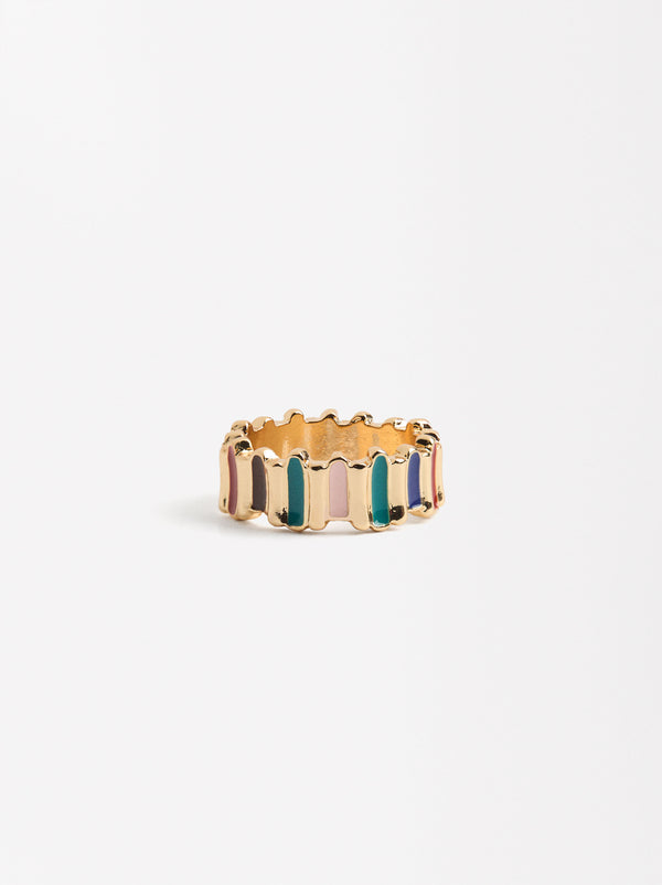 Striped Enamel Ring